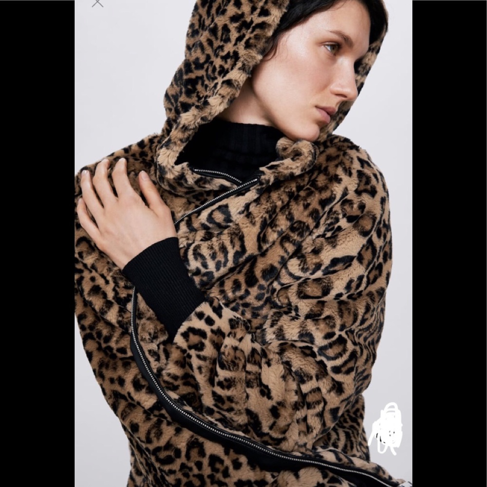 Zara leopard hooded soft jacket/coat. No offers!!!
